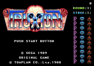 Truxton title screen for Sega Genesis